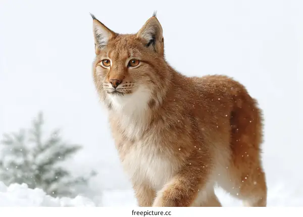 Majestic Lynx in Snowy Landscape