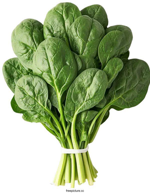 [Transparent Background PNG]Fresh Spinach Bunch Close-up