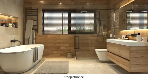 Modern Wooden Bathroom Interior Design