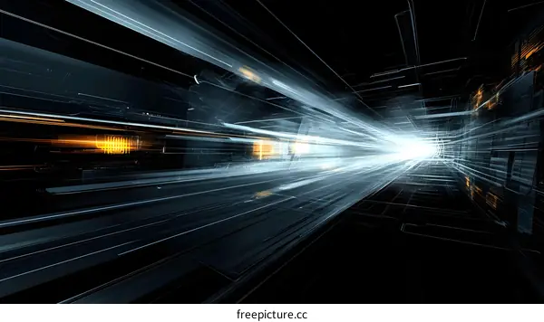 Abstract Futuristic Technological Tunnel