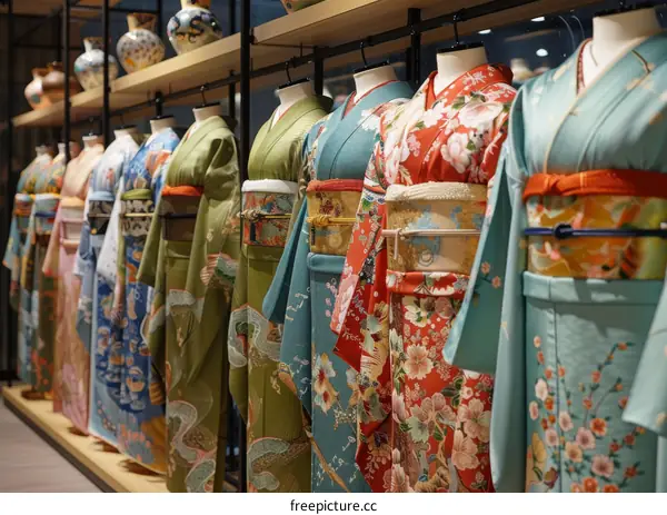 Kimono on display in a shop