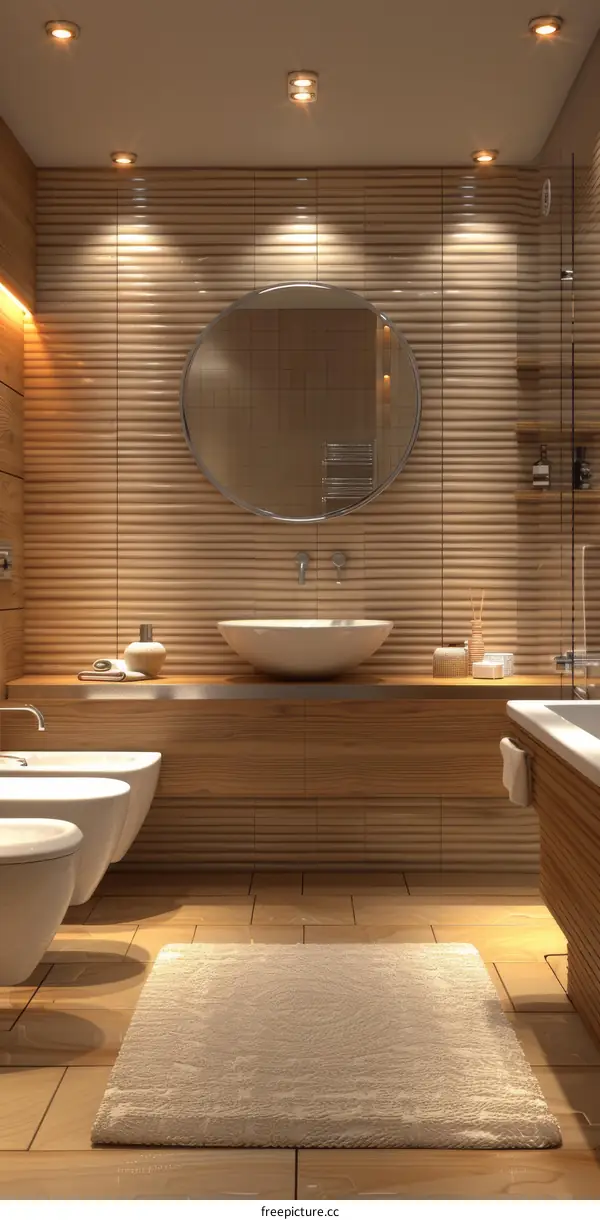 Modern Bathroom Design with Bathtub and Shower