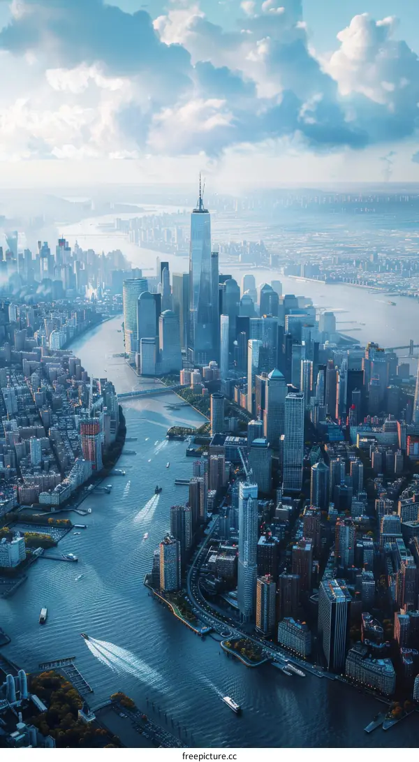 New York City Skyline Aerial View