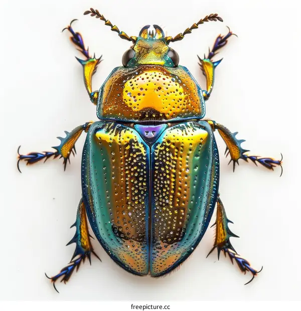 Golden Iridescent Beetle: Macro Photography
