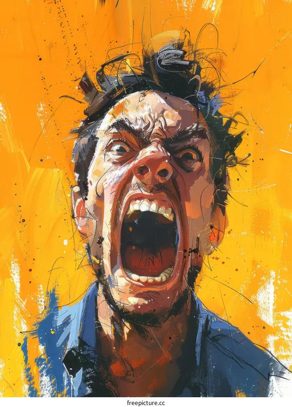 Portrait of a screaming man