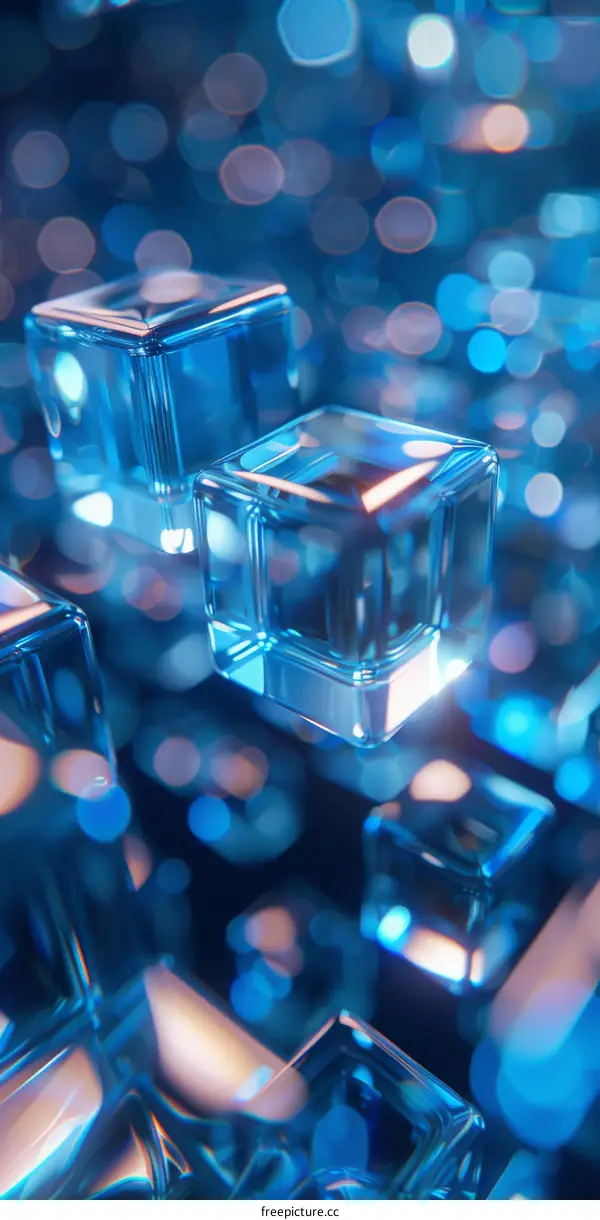 Abstract Blue Ice Cubes