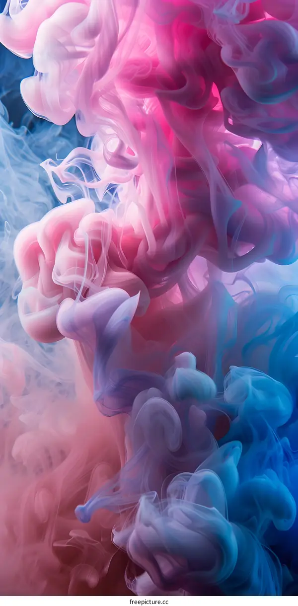 Abstract Background With Blue and Pink Ink Swirls