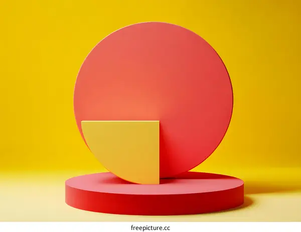 Abstract Geometric Shapes On Yellow Background