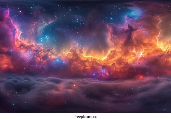 Interstellar space clouds and stars