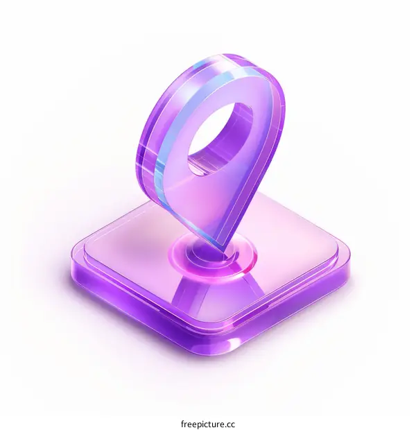 Shiny 3D Location Pin Icon Vector