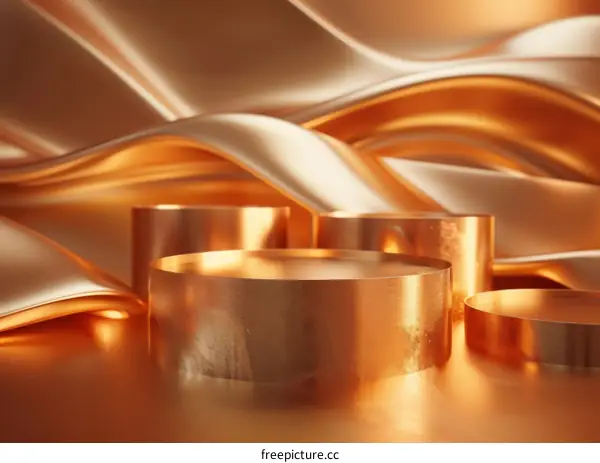 Modern Gold Geometric Display Podiums