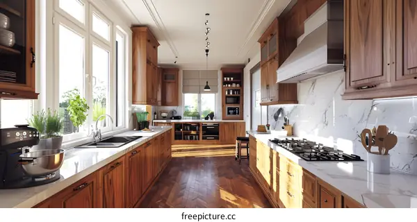 Modern Kitchen Interior Design With Wooden Cabinets