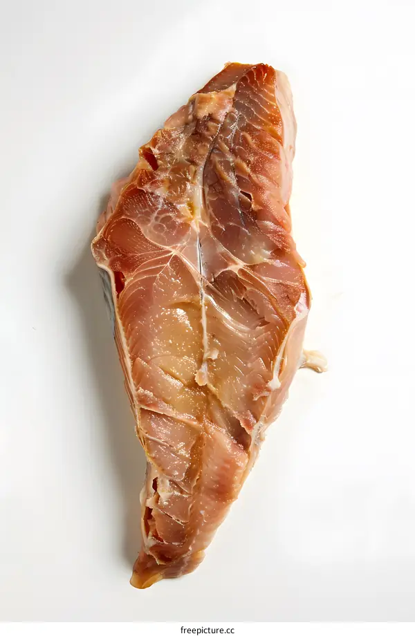 Smoked Fish Fillet on White Background