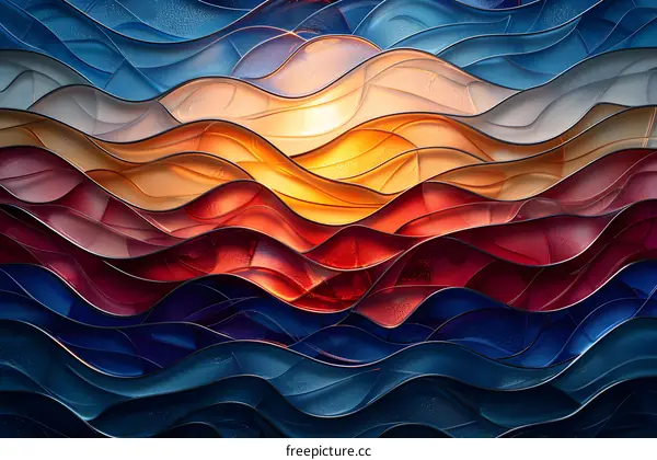 colorful wavy translucent texture resembling stained glass