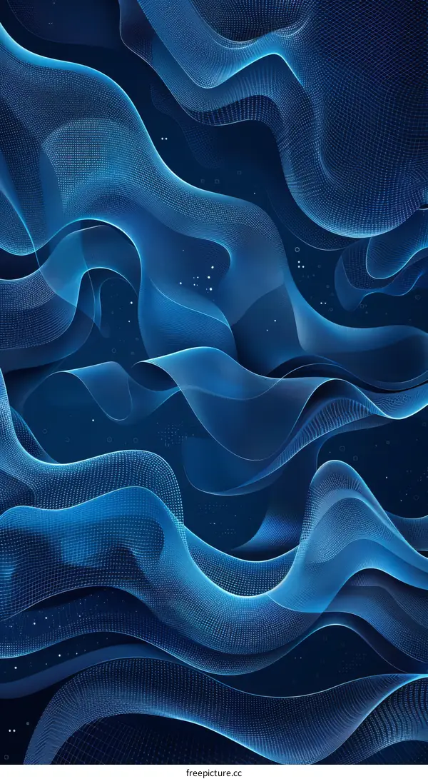 Abstract Blue Geometric Wavy Lines