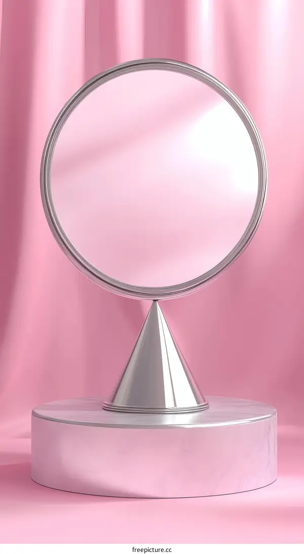 Pink Abstract Modern Display Mirror