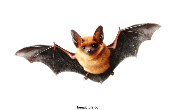 [Transparent Background PNG]Flying Bat in Isolated White Background