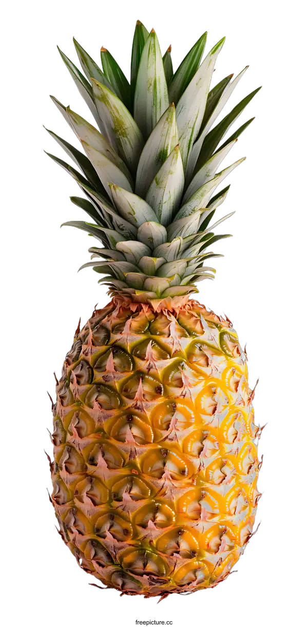 [Transparent Background PNG]Fresh Ripe Pineapple Isolated on White Background