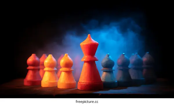 Chess Pieces in Strategic Positioning