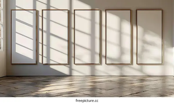 Sunlight and Shadows on Empty Picture Frames