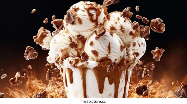 Delicious Chocolate Ice Cream Dessert Explosion