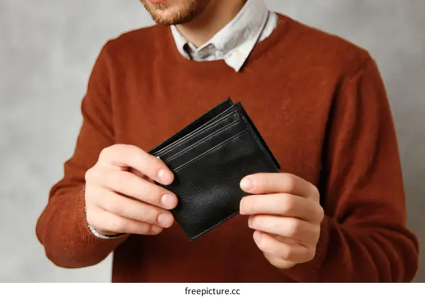 Empty Wallet of Caucasian Man