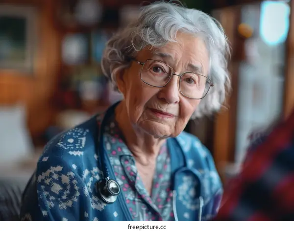 Portrait of a senior female doctor wearing a stethoscope