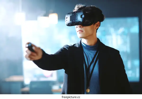 A Person Experiencing Virtual Reality