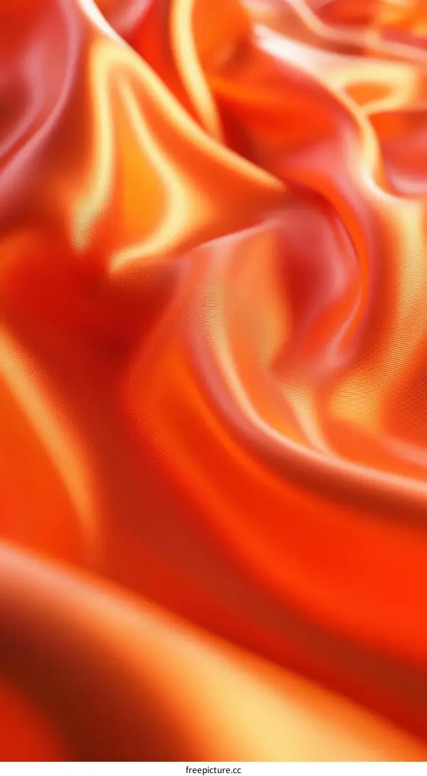 Vibrant Orange Silk Fabric Texture