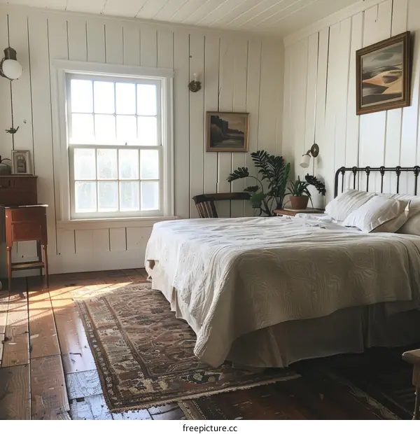 Bright and Airy Minimalist Bedroom with White Walls