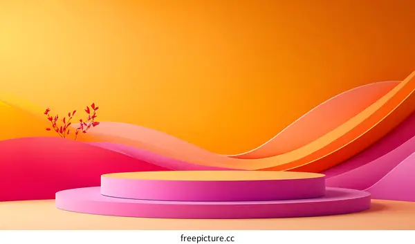 Colorful Abstract Geometric Display Platform