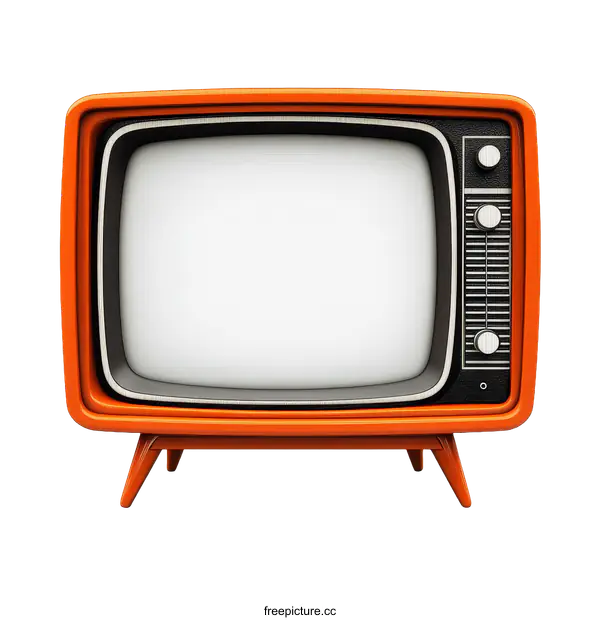[Transparent Background PNG]Retro Orange Television Illustration