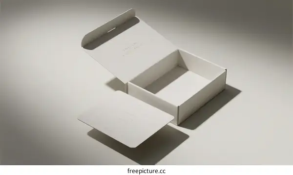 White Open Box with Lid for Product Packaging Display