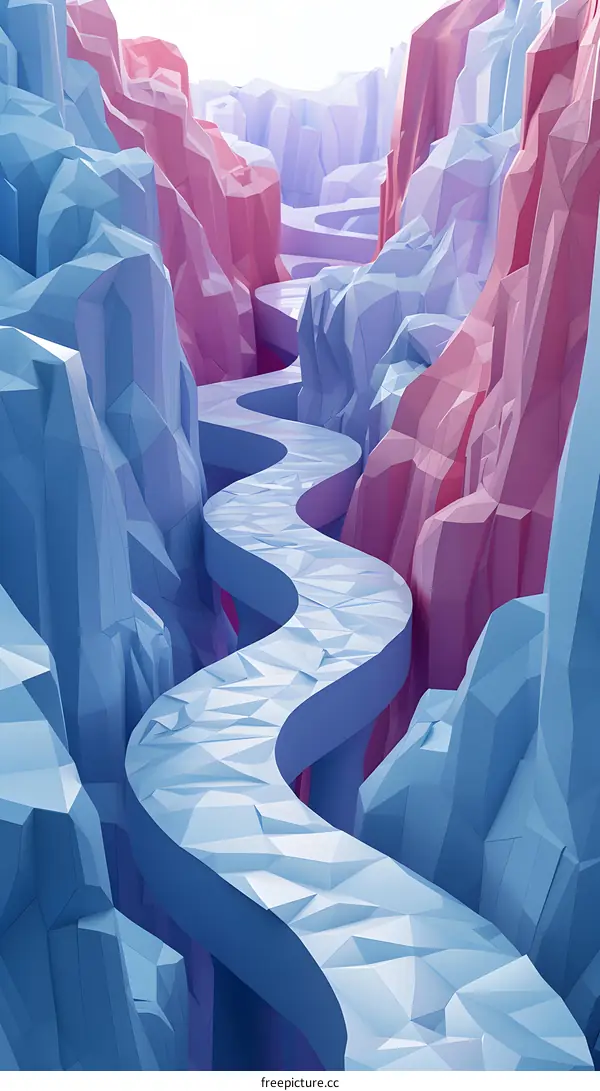 Blue and pink canyon
