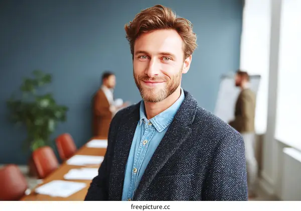Business Meeting Caucasian Male Portrait