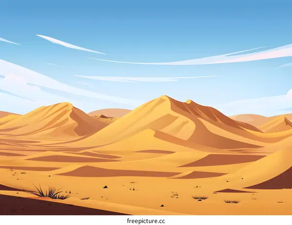 Sand Dunes Landscape Illustration
