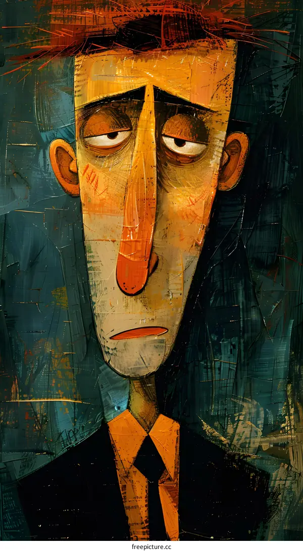 A man in a suit and tie looks sadly.