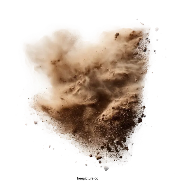 [Transparent Background PNG]Brown Earth Explosion Isolated on White Background