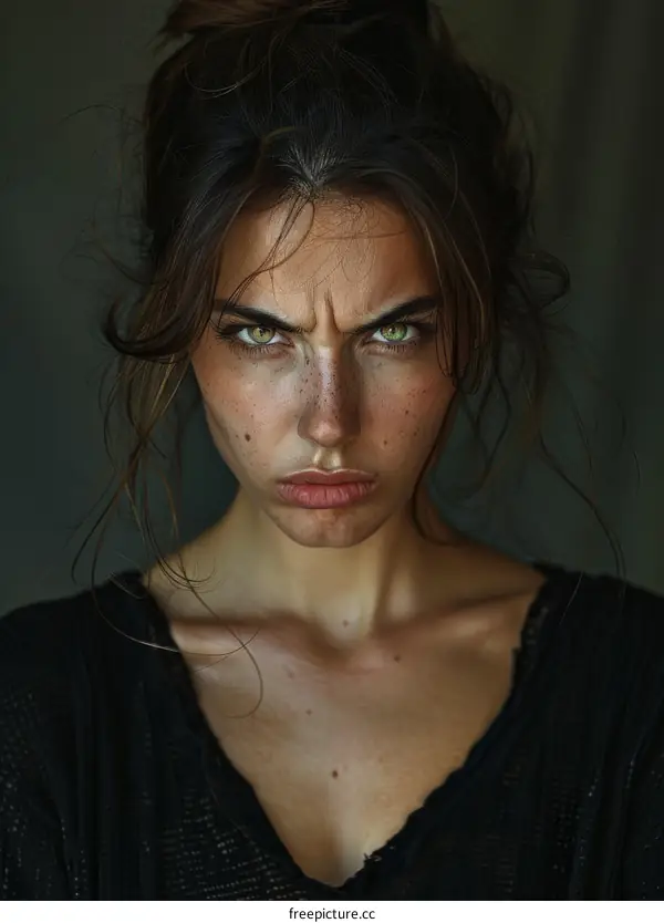Portrait of a Woman with a Determined Expression