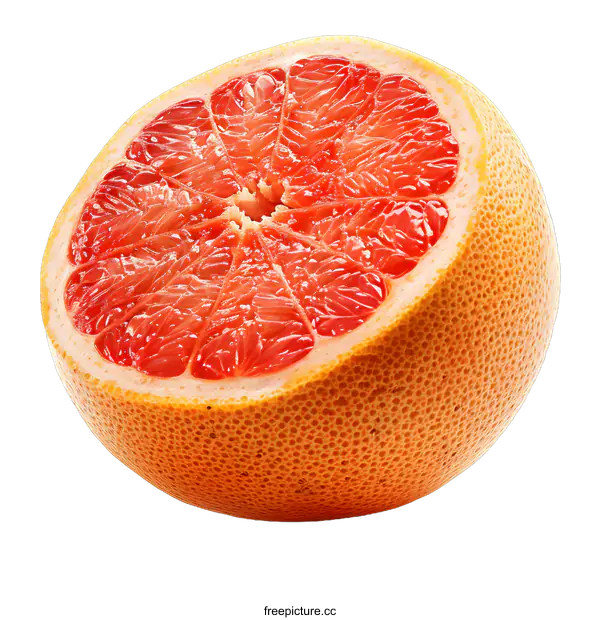 [Transparent Background PNG]Fresh sliced grapefruit on white background