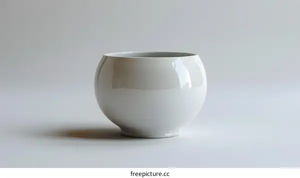 White Ceramic Bowl on White Background