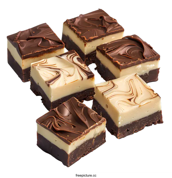 [Transparent Background PNG]Chocolate and Vanilla Fudge