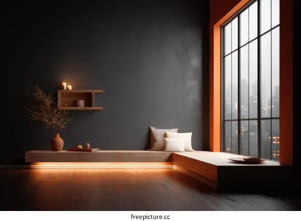 Modern Minimalist Interior Design with City View