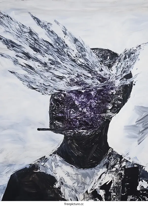 Abstract Portrait with Wings of Smoke