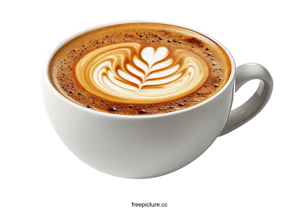 [Transparent Background PNG]Aromatic Latte Art Coffee Cup