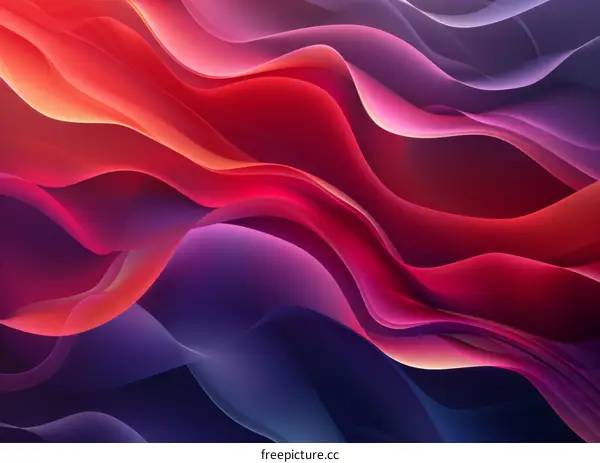 Abstract Liquid Art with Red and Blue Waves