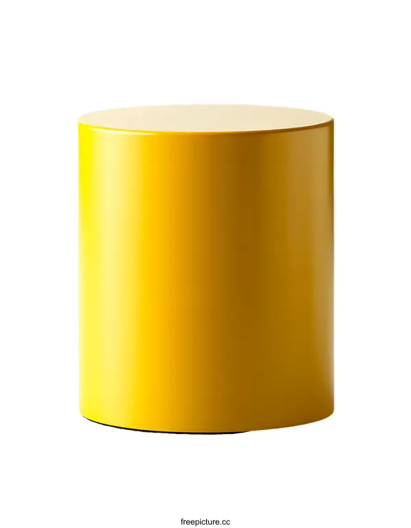 [Transparent Background PNG]Bright Yellow Cylindrical Display Stand