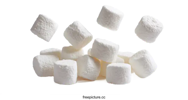 [Transparent Background PNG]Fluffy Marshmallows in Motion