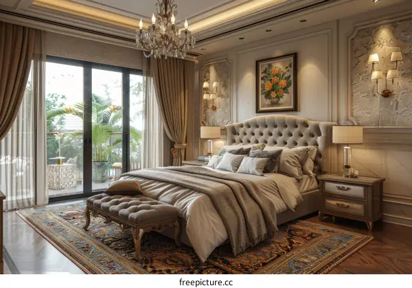 Luxurious Bedroom Interior Design Illustration