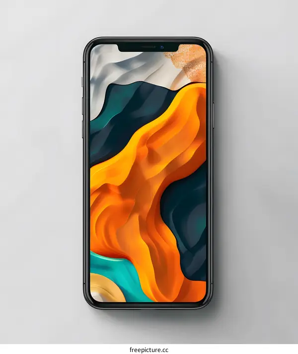 Abstract 3D Design On Black Smartphone